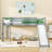 Twin Wood Low Loft Bed With Slide And Ladder-528724299