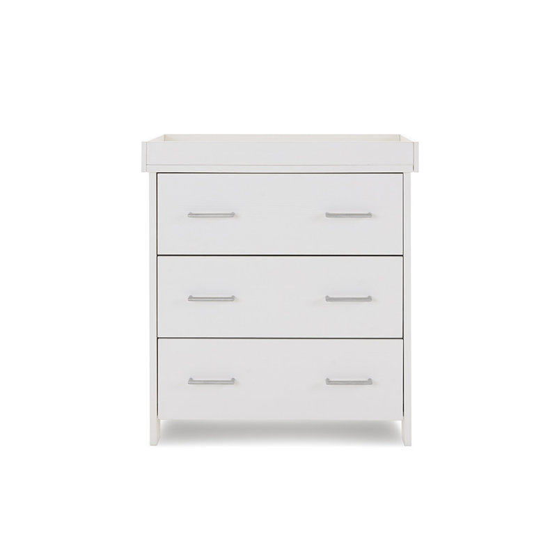 Nika Cot Bed 3-Piece Nursery Furniture Set, White Wash