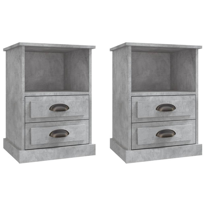 Hellertown 43cm W Manufactured Wood Bedside Table, Grey