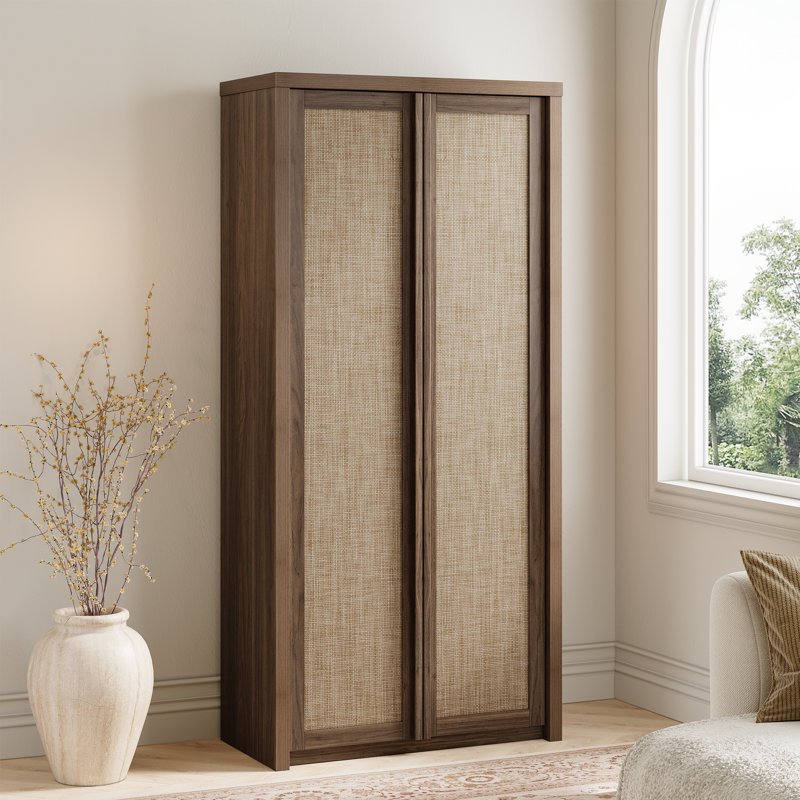 Retro Minimalism 66.9'' Tall Storage Cabinet, Walnut