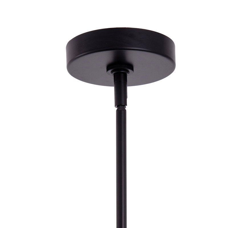 Luminaire suspendu en métal 1 lumière Nabila, Noir mat