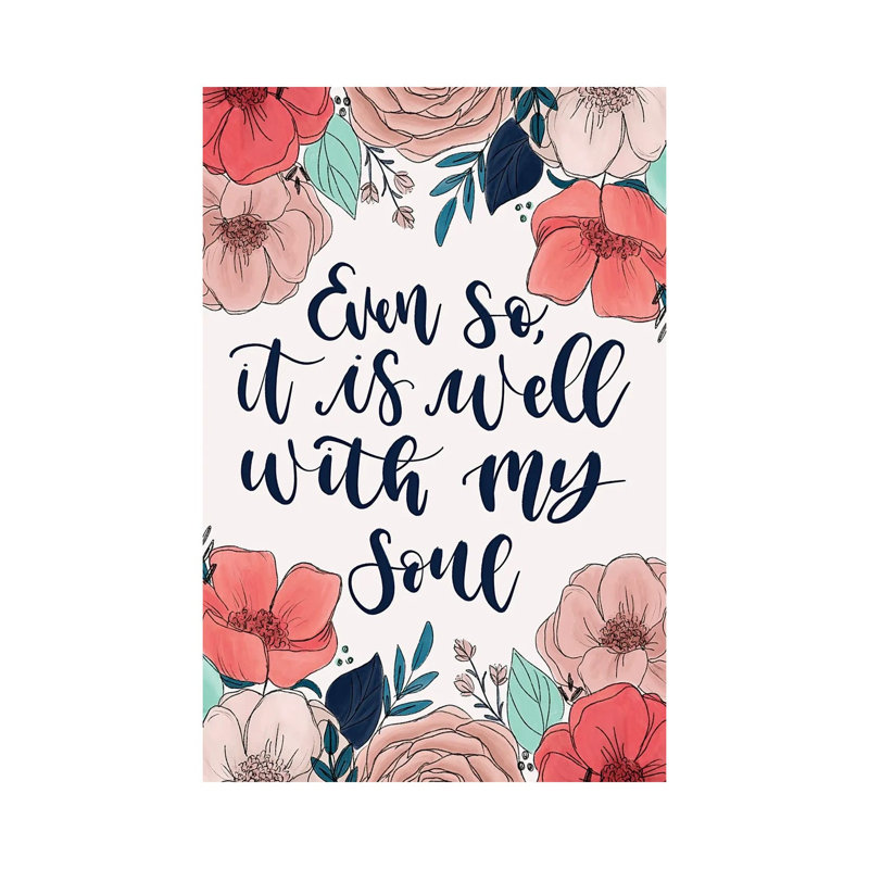It Is Well Florals by Katie Bryant - Wrapped Canvas Gallery-Wrapped Canvas Giclée, 20.32 cm H x 30.48 cm W