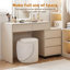 Chaise de coiffeuse en fausse fourrure avec rangement, siège rembourré en fourrure, chaises multifonctionnelles modernes pour le maquillage, chambre blanche