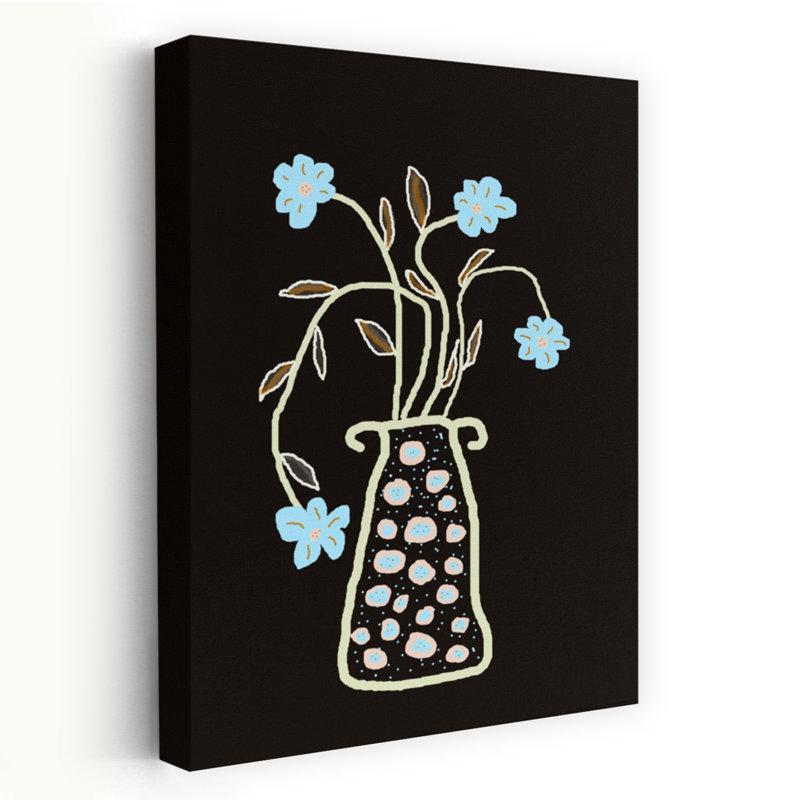 Fleurs bleues dans un vase décoratif, art floral contemporain, H 60 po x l 40 po