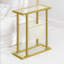 Corozon Gold Glass Side Table with Storage Magazine Rack End Tables Living Room