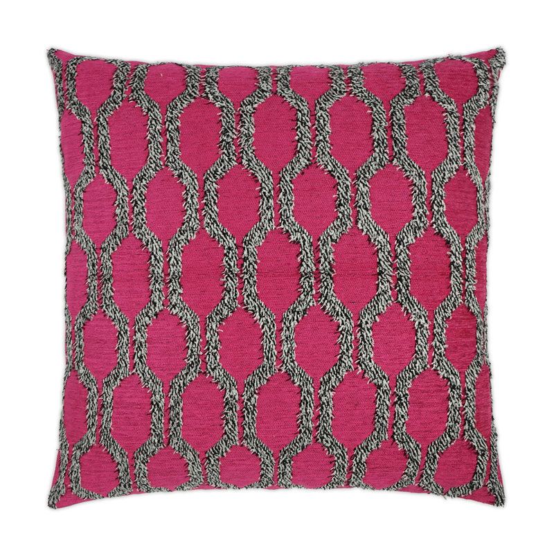 Fringed Pillow Cover & Insert, Fuchsia, Square 20"