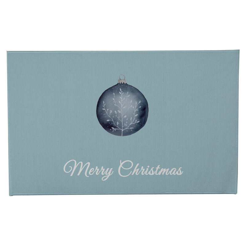 Paillasson Merry Christmas, Bleu glacier, L 21 po x L 34 po