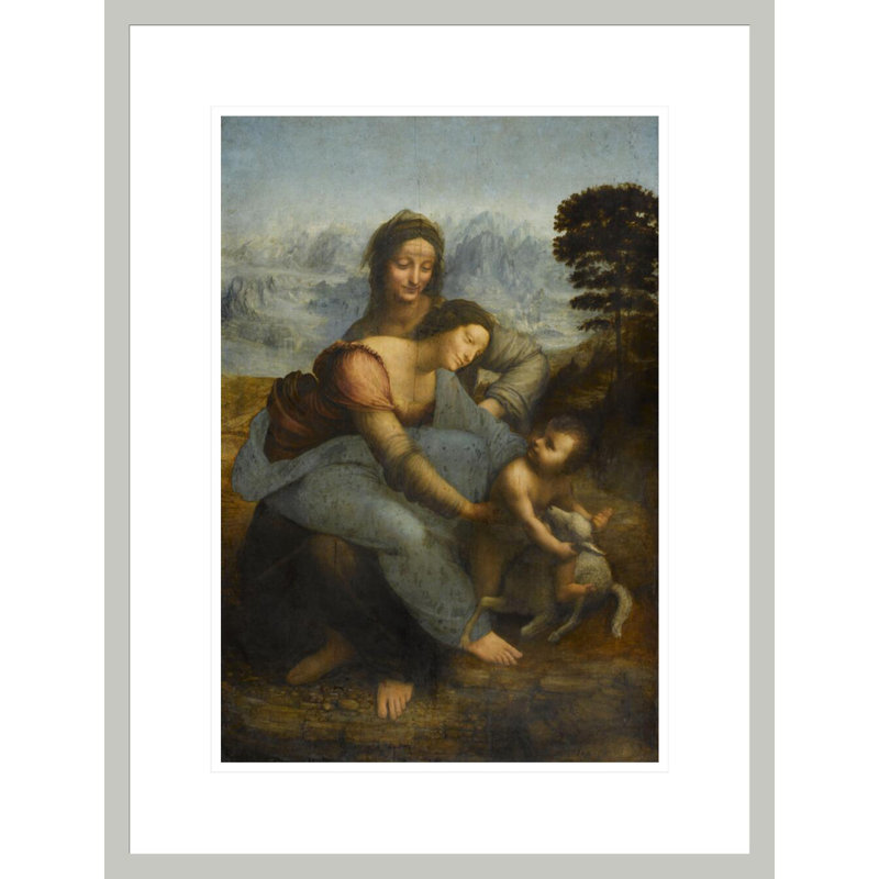 La Vierge «L'enfant Jesus et Sainte Anne» par Leonardo Da Vinci, impression giclée sur cadre, 21.75" H x 16.59" W