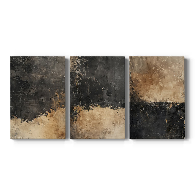 ABSTRACT Series CCDXL - Toile tendue sur mesure - 3 pièces, H 12 po x l 24 po