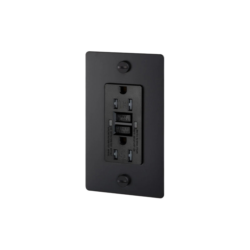 Prise de courant 1G GFCI / sans logo, Noir mat