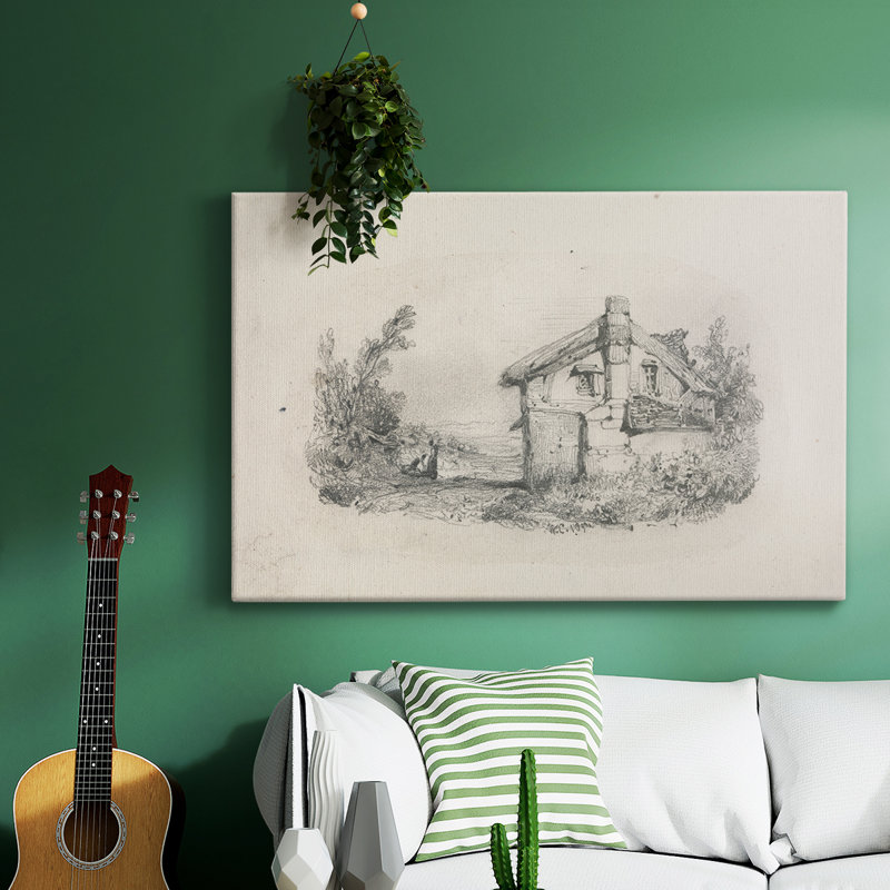 Croquis rétro-L, reproduction d'art sur toile, H 9 po x l 13 po
