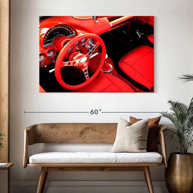 Mehar Sports Car Red Interior, 32" H x 48" W