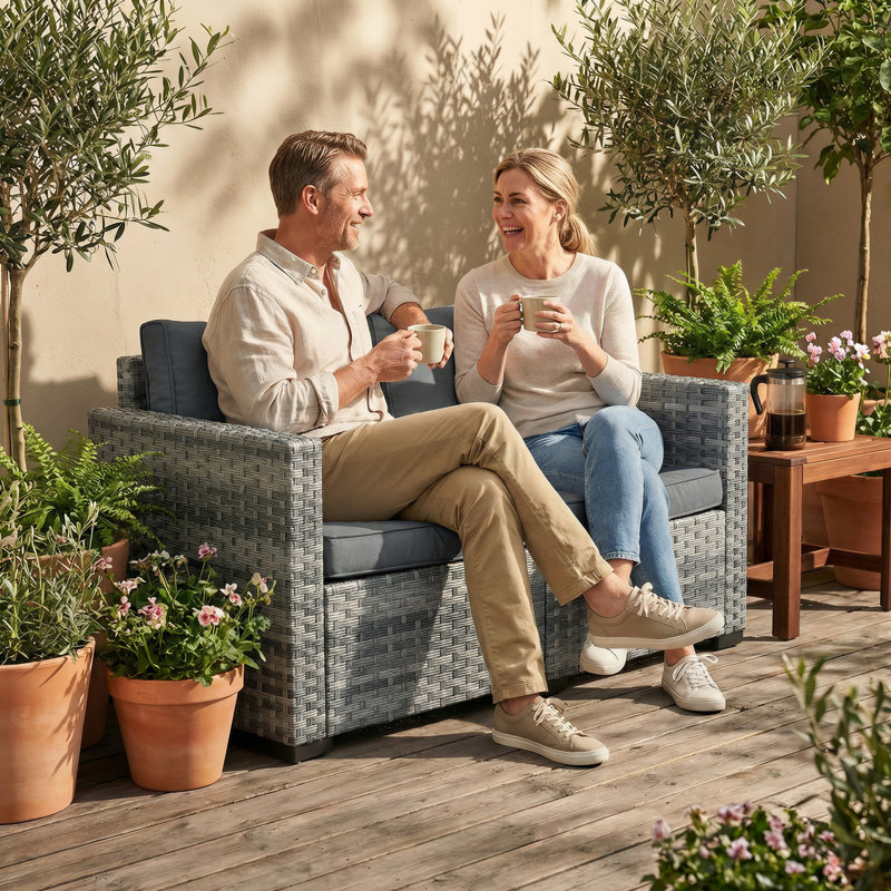 128cm Wide Straight Steel Loveseat