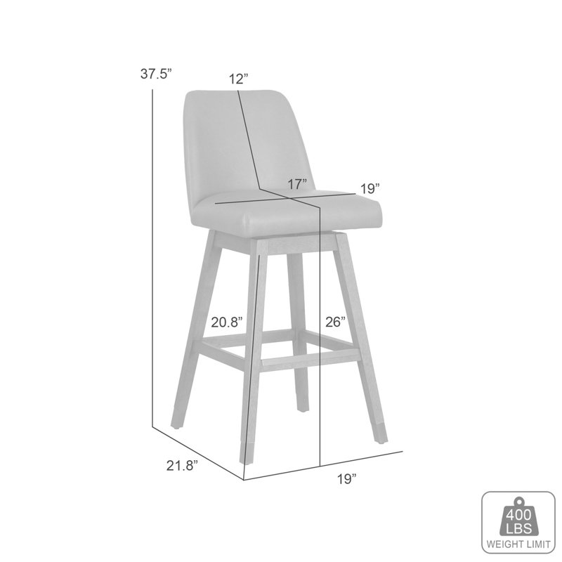 AMELIA 26 "COMPTOIR HAUTEUR - Bois de châtaignier avec similicuir caramel, Toffee