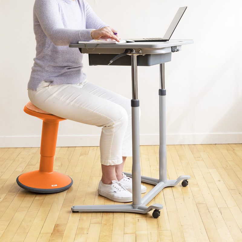 Adjustable Height Orange Wobble Stool with Non-Slip Seat