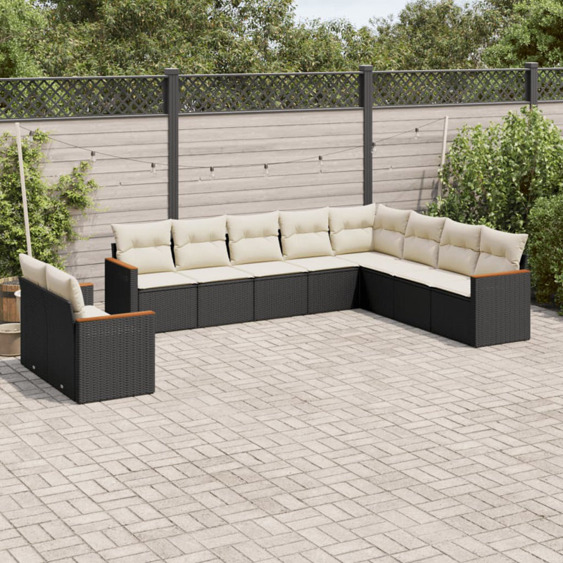 Vidaxl Garden Sofa Set  PE Rattan Large UV-Resistant Materials