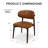Modern Curved Genuine Italian Leather Dining Chair with Oak Back and Legs