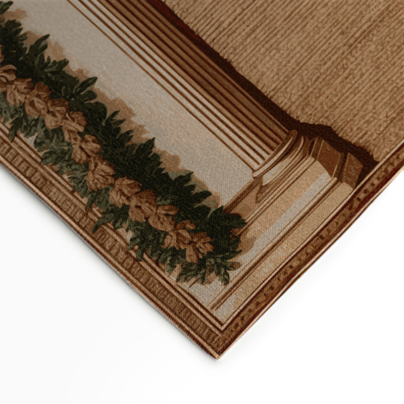 Tapis d'intérieur et d'extérieur brun français, Rectangle 9 pi x 12 pi