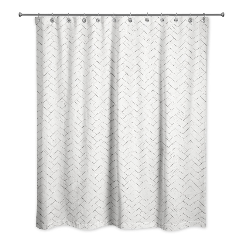 Rideau de douche simple Perine, Blanc