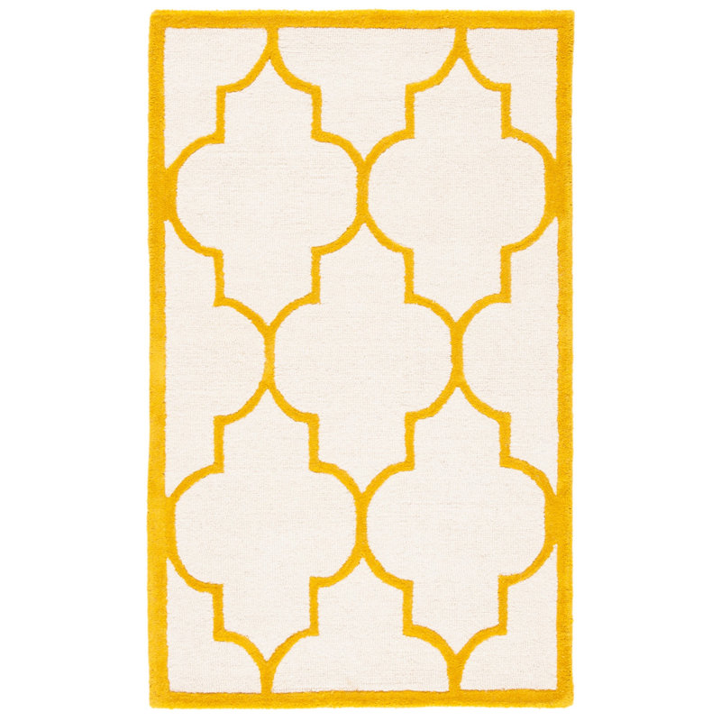 Cannen Hand Tufted Wool Geometric Rug, Rectangle 3' x 5'