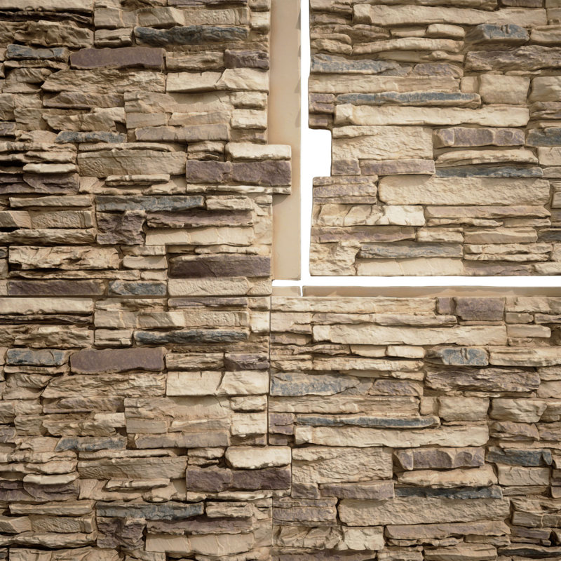 Panneau de faux pierre EverStone Canyon Ridge, l 45 3/4 po x H 24 1/2 po x P 1 1/4 po, couleur Adobe, Adobe