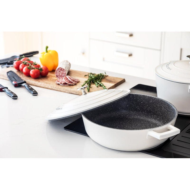 MasterClass Cast Aluminum Shallow Casserole 4L, Cream