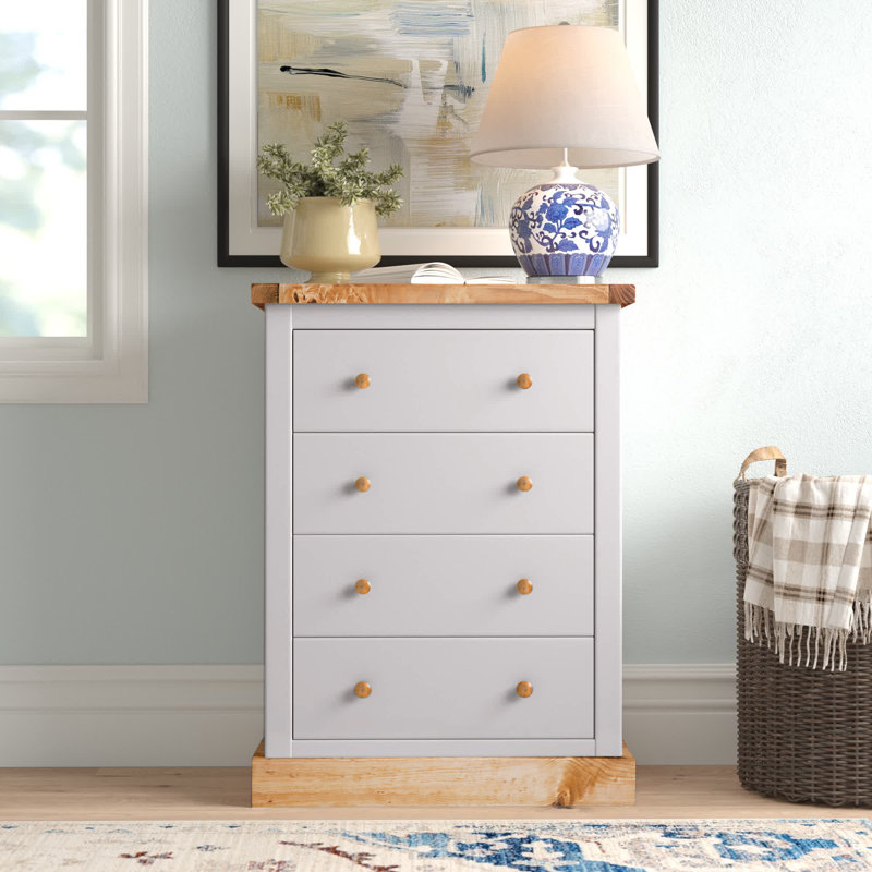 Phelps 70cm W 4 - Drawer Chest of Drawers, Wood, Grey/Wood
