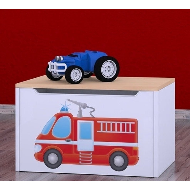 Dunlop Fire Engine Toy Box, Light Brown