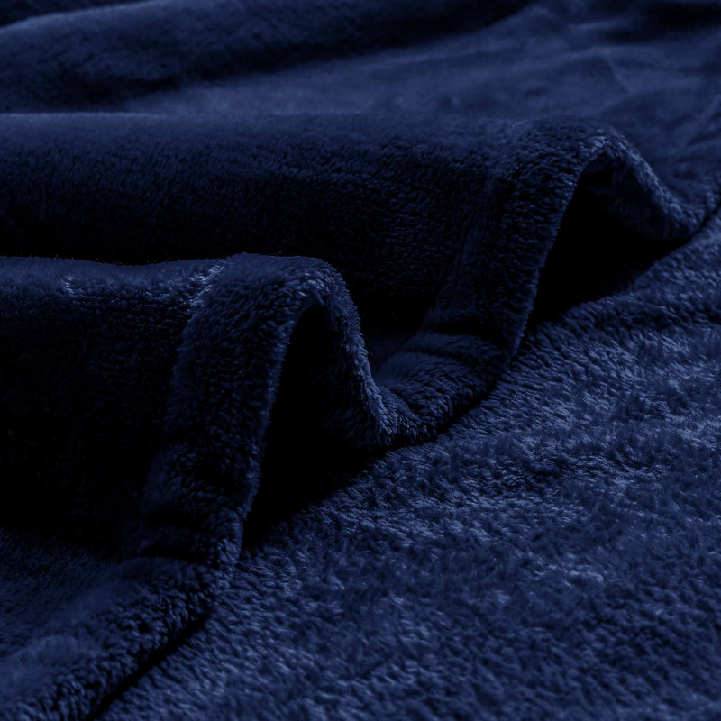 Emmitsburg Plain Weave / Muslin Throw Blanket, 200cm W x 240cm L, Navy