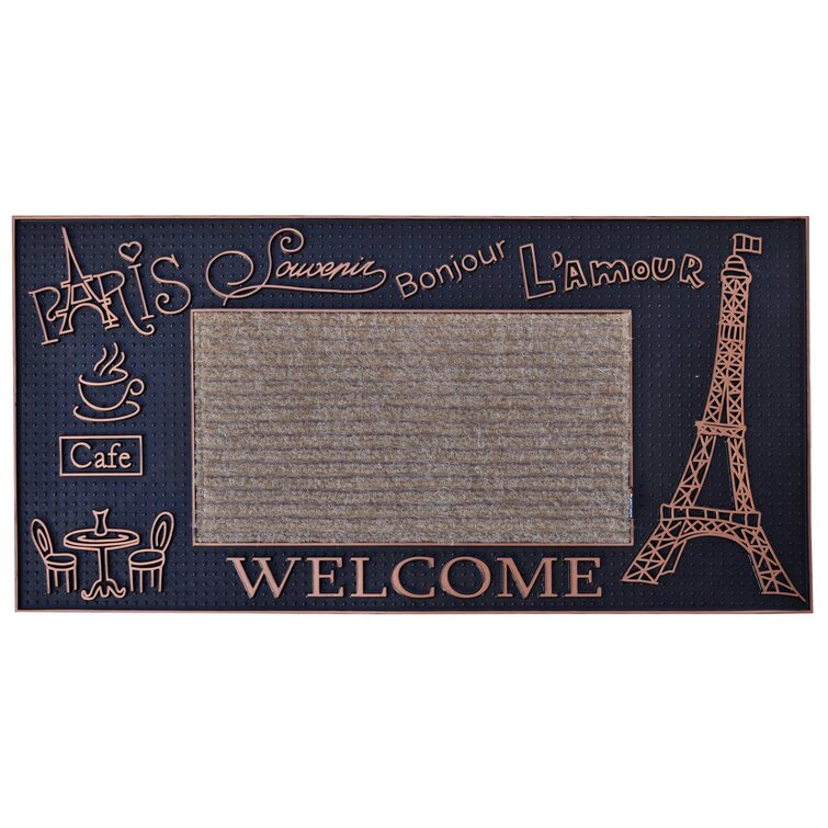 Entrance Door Mat, Durable Large Non-Slip Welcome Doormat, Indoor Outdoor  for Front Door, Bronze - 23X38