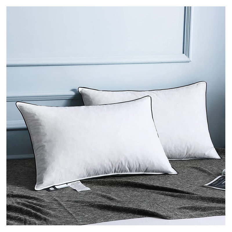 Babb Ultra-Soft Medium-Support Feather Down Bed Pillows Set of 2, Standard