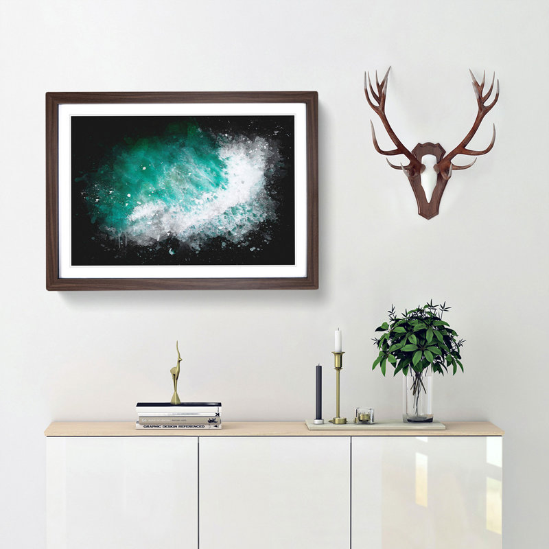 Patterns of the Ocean in Brazil - Picture Frame Graphic Art Print, 33cm H x 45cm W x 2cm D, Walnut Framed