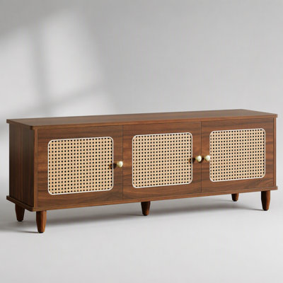 2-Tier Storage Bench with Shoe Rack, Hidden Compartment and Durable Rattan Doors for Entryway Organization