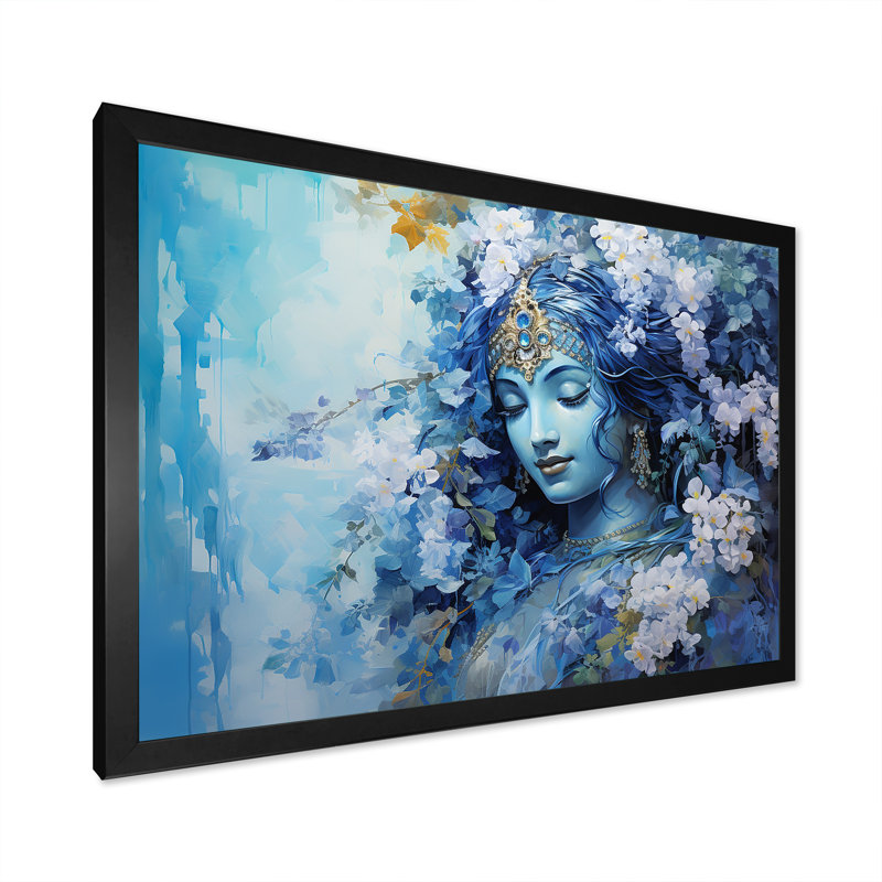 L'hindouisme Varunas Watery Wisteria I - impression, Cadre simple noir, H 30 po x l 40 po x P 1,5 po