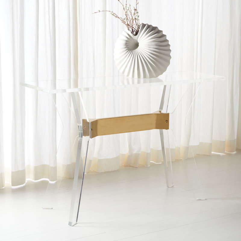 Claudiane 47.2'' Glass Top Console Table