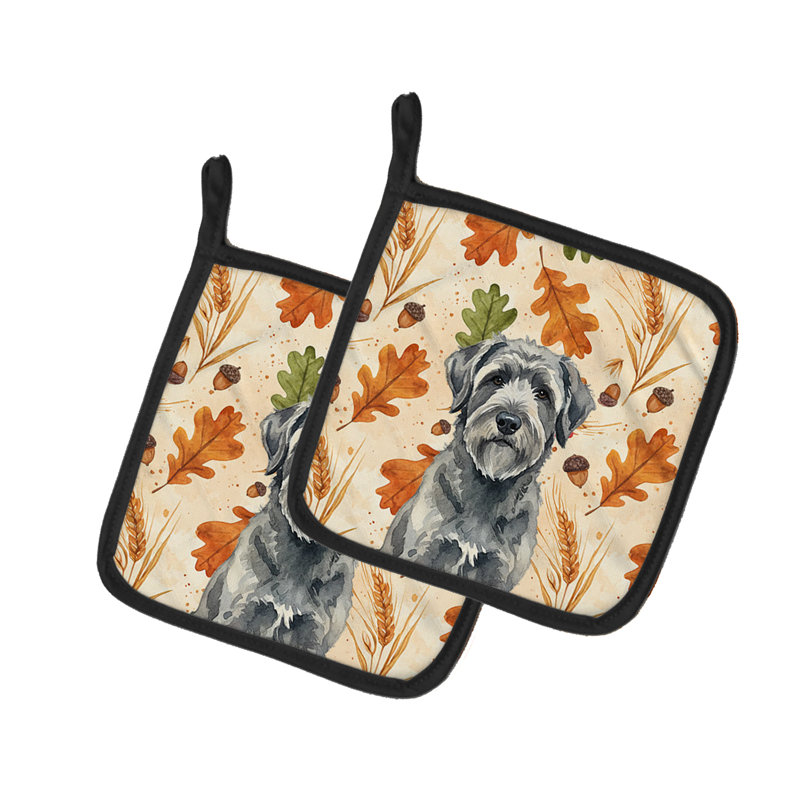 Paire de supports à casseroles gris Bouvier des Flandres