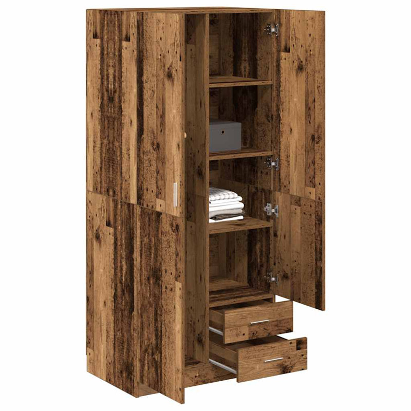 Andrin 2 Door Manufactured Wood Wardrobe, Old Wood