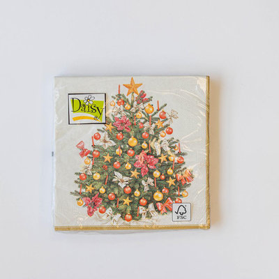 Ensemble de 20 serviettes d'arbre de Noël entièrement décorées
