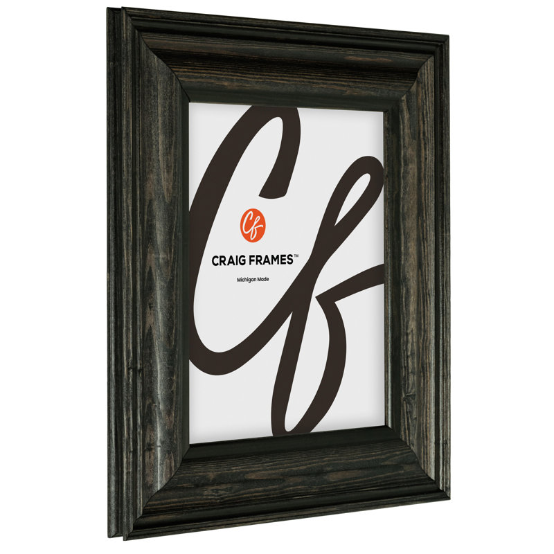 Cadre photo Craig Frames 8,5 x 11 pouces, noir, style Potomac, moulure en bois de 2,5 pouces, finition teintée, vitre et système d'accrochage inclus.