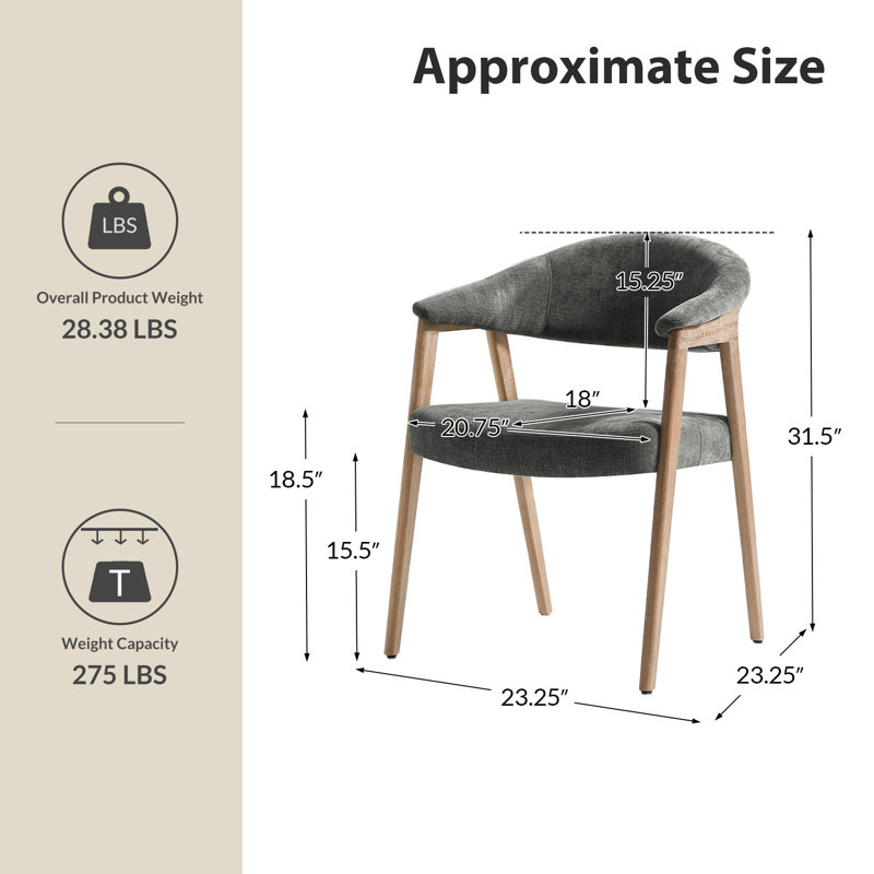 Chaise de salle à manger Milford, 4, Gris foncé