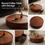 Table basse ronde en noyer de 39,3 po, table d'appoint moderne en bois rustique pour le salon