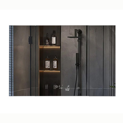 Armoire à pharmacie à miroir encastré ou à fixation en surface avec désembueur Savera