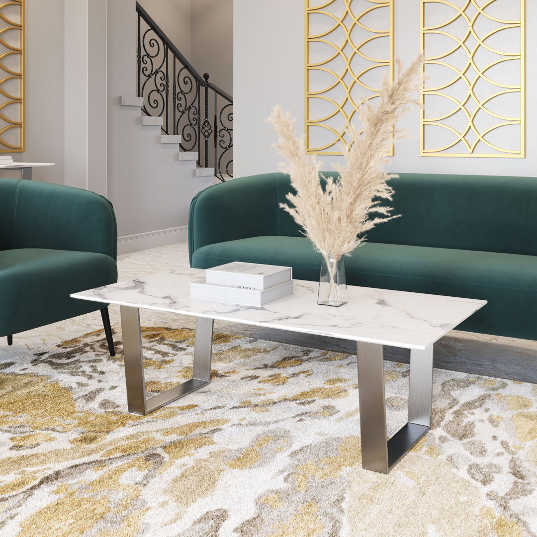 Geelong Stone Top Metal Base Dining Table Zuo Hospitality