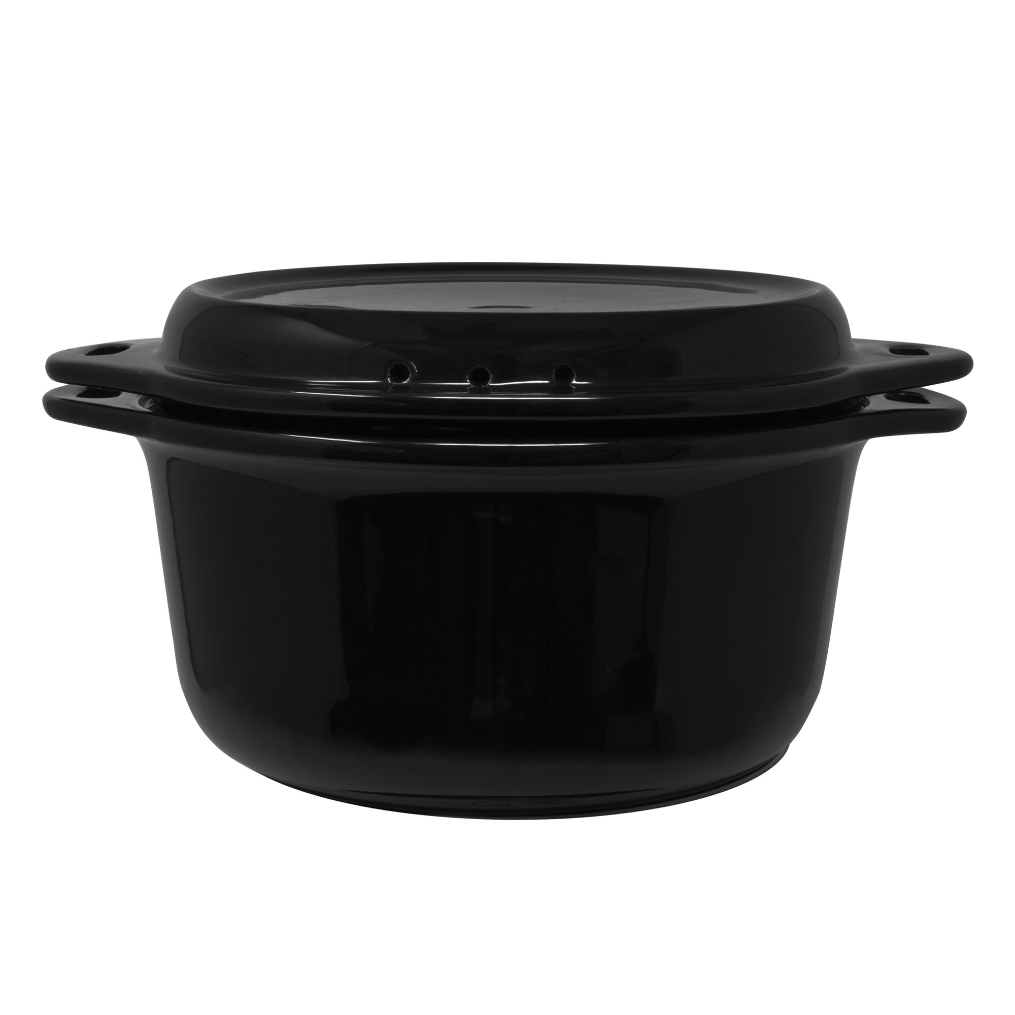 Brentwood Stainless Steel 1.3 Quart Cordless Electric Hot Pot Cooker and Food Steamer in Black