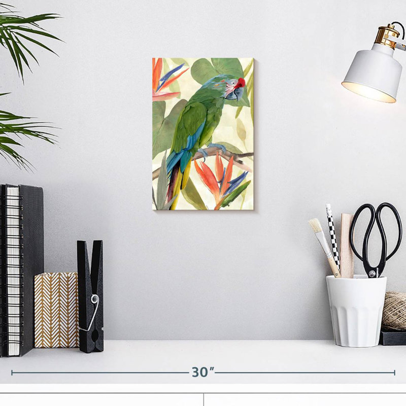 Brampt Tropical Parrot Composition I, 12" H x 8" W