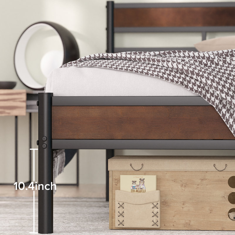 Base de lit plateforme en bambou et métal Zinus Roman, Simple