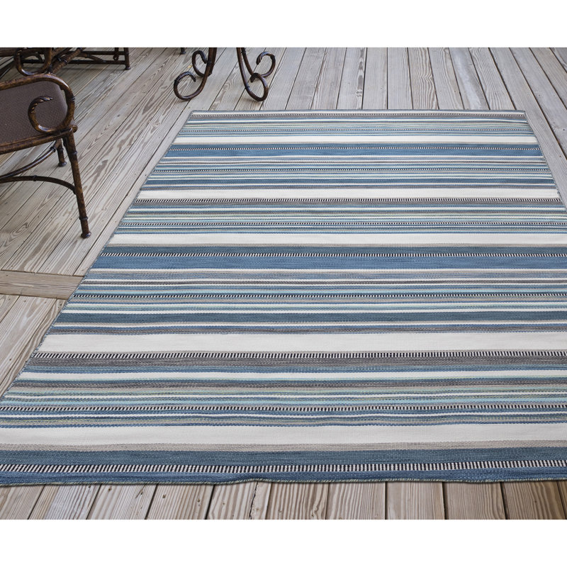 Tarbes Striped Indoor / Outdoor Rug, Rectangle 5' x 7'6"