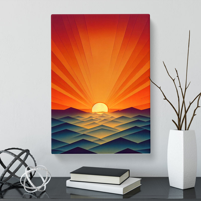 Dhyana Sunset Polygon - Wrapped Canvas, 60cm H x 40cm W