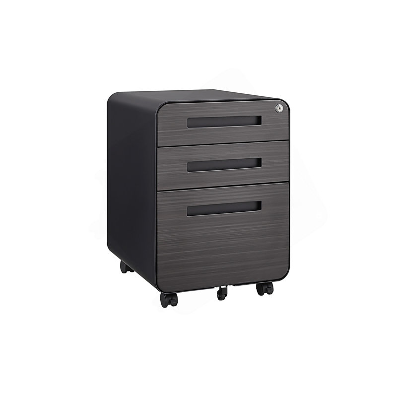 3-drawer Mobile File Cabinet For Office , Waterproof & Moisture-resistant, Anti-tilt Design With 5 Wheels, Suitable For Legal/letter/a4 Files