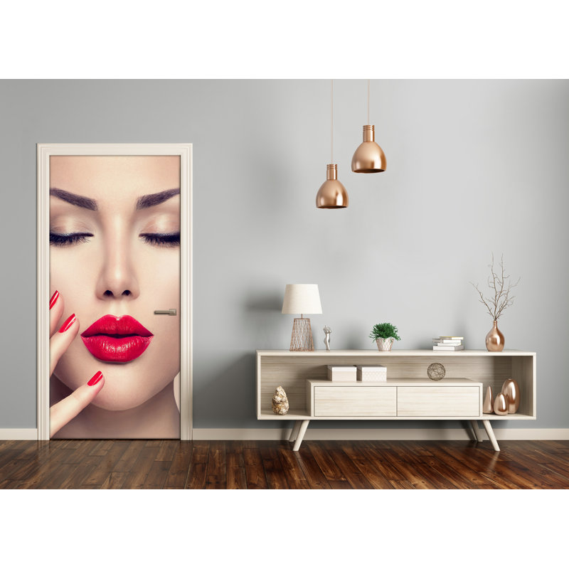 Red Lips Door Decal